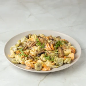 Pasta con salsa de champiñones