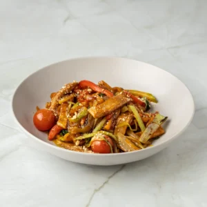 Wok de tiras Heura en salsa teriyaki